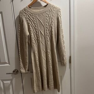 Lucky Brand Cable Knit Beige Dress
